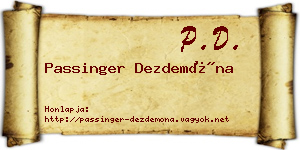 Passinger Dezdemóna névjegykártya